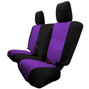 Imagem de FH Group Capas de assento personalizadas para Jeep Wrangler JK 4DR 2007-2018 | 2ª fileira | Neosupreme Capas de assento automotivos resistentes à água - conjunto traseiro roxo