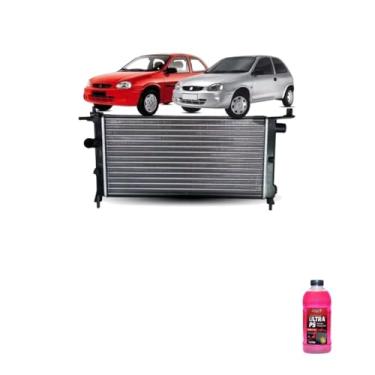 Imagem de Kit Radiador GM Corsa 1.0 1.6 8V S/AR 94> + Aditivo Radnaq T5 Vermelho