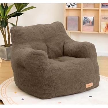 Imagem de Cvortll Puff Cadeira com enchimento, pufe com enchimento macio tufado, sofá fofo e preguiçoso, cadeiras confortáveis e aconchegantes com espuma de memória para dormitório, apartamento, sala de estar