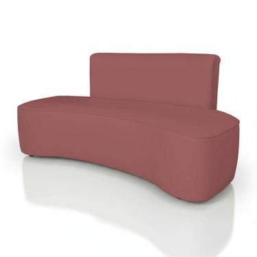 Imagem de Sofá Curvo Design Orgânico Luxo Sala Contemporânea Suede Cor:rose