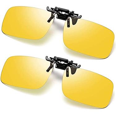 Imagem de WOLFBEAM Óculos de sol polarizados com clipe para prescrição/miopia ao ar livre/dirigir (amarelo)