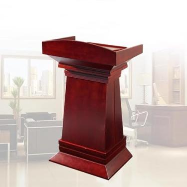 Imagem de Suporte de madeira de pódio para alto-falantes, suporte de pódio portátil, púlpitos para igrejas, madeira com suporte móvel de leitura inclinado em 30°, palestras de apresentação e pódios