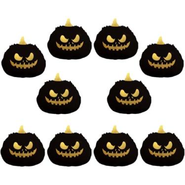 Imagem de 10 balões pretos de abóbora de 40,6 cm para decorações assustadoras de chá de bebê, festa de Halloween, aniversário, chá de bebê