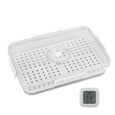 Imagem de Umidor de charuto, caixa de armazenamento de charutos com higrômetro caixa transparente para charutos prateleira de madeira de cedro 30/60/100 charutos (sem charutos) 12