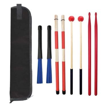 Imagem de Fenteer Estojo organizador para baquetas de bateria, grande capacidade, com alça, ideal para tocar jazz, folk, bateria acústica e música fusion.
