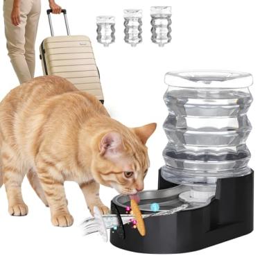 Imagem de RIZZARI Dispensador de tigela de água para cães: alimentador automático de aço inoxidável de gravidade 5L com filtro para cães e gatos