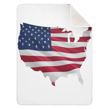 Imagem de Qilmy Cobertor de bebê com mapa de bandeira 76 x 101 cm, cobertor infantil de algodão macio para meninos e meninas, cobertor leve e quente para bebês de berço, carrinho de bebê, soneca, recém-nascido