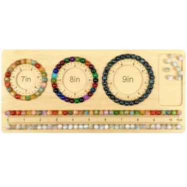 Imagem de Petoysoso Tábuas de contas para fabricação de joias, placa de contas de bambu para pulseira de joias, placa de contas, bandeja de contas, suprimentos para fabricação de joias e miçangas