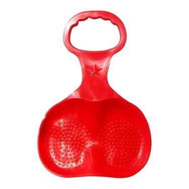 Imagem de RNXRZANK Trenó de Neve, Prancha de Trenó, Tobogã, Luge, Deslizante, Material PE Ao Desgaste, com Alça, Portátil E Leve, Ideal para Festas Familiares, Vermelho