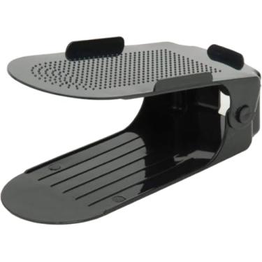 Imagem de Kit 10 Organizadores de Sapatos com Regulagem de Altura, Suporte Ajustável para Tênis, Sandálias e Saltos, Economiza Espaço, Desmontável e Resistente (Preto)