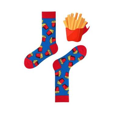 Imagem de Meias Masculinas De Cano Médio Com Estampa De Sushi Em Jacquard Verde 