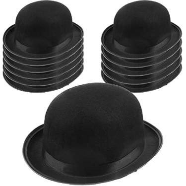 Imagem de SGBETTER 12 Pack Black Bowler Hats Felt Derby Hat Top Hat for Funny Hat Party Men Women Halloween Cosplay Costume Accessories