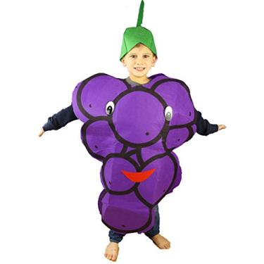 Imagem de Petitebella Fantasia de uva roxa unissex para crianças (Roxa)