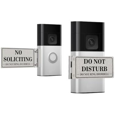 Imagem de Capa de campainha de metal sem solicitação para casa e porta da frente, placa dobrável sem solicitação para campainha de anel, fácil de montar, ótimo presente para oficiais domésticos e mães exaustas