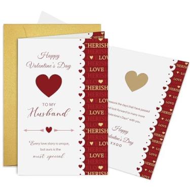 Imagem de Obbyidk Happy Valentine's Day Card Gift for Husband, Romantic Husband Valentines Card, Hubby Vday Gifts, I Love You More Than Words Can Say