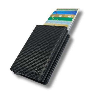 Imagem de Carteira Porta Cartao Masculina Rfid Fibra de Carbono Exclusive Tuatar
