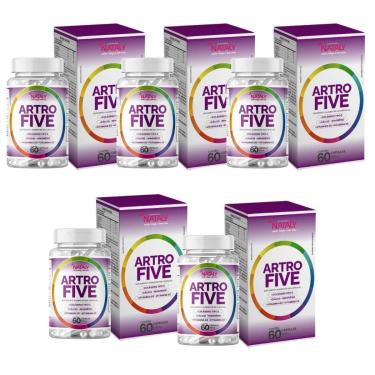 Imagem de Kit Com 5 - Artrofive Colágeno Tipo II + Magnésio e Vitaminas 60 Capsulas de 500mg Nataly-Unissex