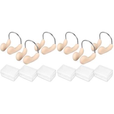 Imagem de Angoily Clipe de nariz para natação, 6 plugues de nariz de natação com gel de sílica à prova d'água, clipes de silicone para adultos e crianças, protetor nasal impermeável para uso em piscina de