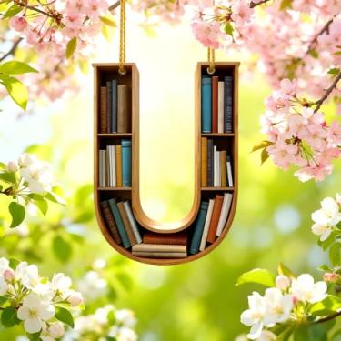 Imagem de Enfeites de Natal A-Z Cristal Pendurado, Enfeites de Árvore de Natal Artesanais com Letra U, Decoração de Carro e Casa - Decoração Artesanal de Acrílico de Natal, Ideias de Troca de Presentes para