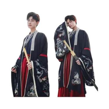 Imagem de Fantasia Vintage De Hanfu Chinês Para Adultos, Kimono De Lutador Com E