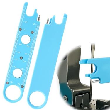 Imagem de Dispositivo de rosqueamento rápido, passador de agulha para máquina de costura com régua embutida e lupa, máquina de costura, ferramenta de rosqueamento de agulha para costura, artesanato de tricô