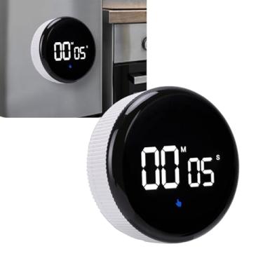 Imagem de Dpofirs Temporizador de Cozinha Digital, Temporizador de Contagem Regressiva Magnética Com Grande Display LED e Bateria Recarregável USB para Cozinhar Exercícios de Estudo de Cozimento (Branco)