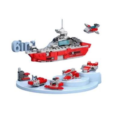 Imagem de Conjunto De Blocos De Montar 6 Em 1: Dinossauro, Polícia, Caminhão De 