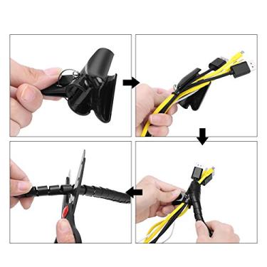 Imagem de Naroote Tubo Flexível de Envoltório Espiral para Organizador de Cabos para Uso Doméstico e de Escritório Com Solução Zip-up - Tubo de Armazenamento de Fio de 5 Pés para TV e Monitor de Computador