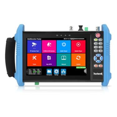Imagem de Rsrteng Testador de câmera CCTV, testador de câmera IP 8K 32MP 4K 12MP com POE++ máx. 90W, testador de câmera CVBS testador de cabo de tela sensível ao toque IPS de 7 polegadas, ferramentas de rede