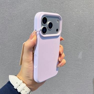 Imagem de Capa magnética invisível de silicone líquido para iPhone 17 Air 16 15 Plus 14 13 12 11 Pro Max com câmera, roxa clara, para iPhone 15 Pro Max.
