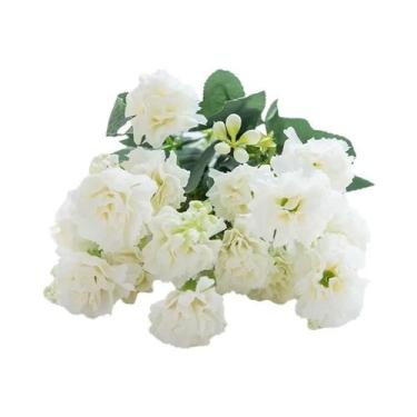 Imagem de Pequenas Flores Artificiais De Cravo Com 5 Hastes E 15 Cabeças Para Gu