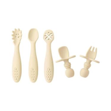 Imagem de Conjunto De Talheres De Silicone Para Bebês Com 5 Peças, Utensílios De