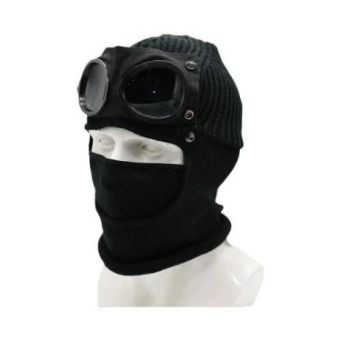 Imagem de Gorro De Inverno Unissex Tricotado Com Óculos, À Prova De Vento, Quent