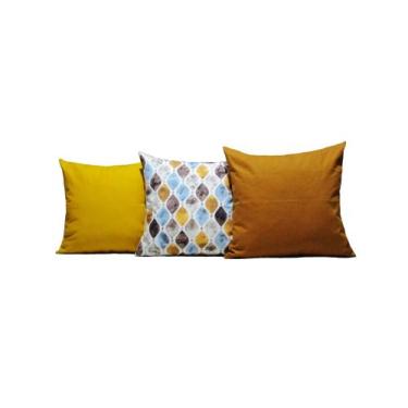 Imagem de Capas Almofadas 45 x 45 Tecido Algodão Conjunto 3 Peças - Nallu Decor