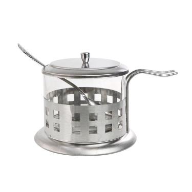 Imagem de Açucareiro Vidro e Inox Com Colher 200ml