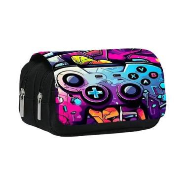 Imagem de Estojo De Lápis Duplo Com Design De Controlador De Jogo Em 2D Para Men