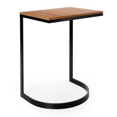 Imagem de Mesa com Tampo de Madeira de 50cm x 40cm (67cm) de altura em Ferro Pin