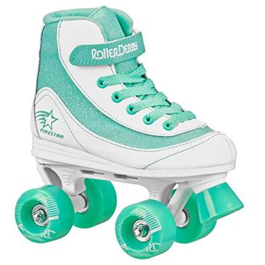 Imagem de Roller Derby Firestar Youth Girls Quad Roller Skates, branco/menta, tamanho 01
