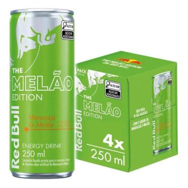 Imagem de Pack de 4 latas Red Bull Energético, Maracujá e Melão, 250ml