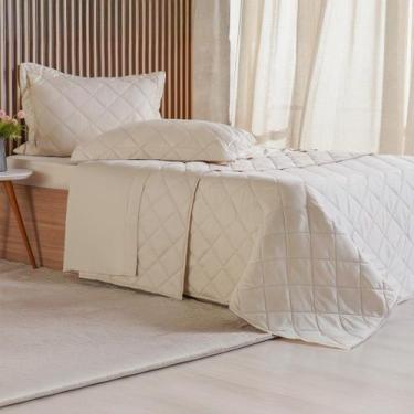 Imagem de Kit Colcha Queen 3 Pçs Ricamo 300 Fios 100% Algodão 240x260cm - Tessi,