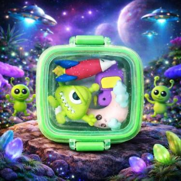 Imagem de Borracha Escolar Marmitinha Colorida Infantil Brinquedo Criativo Para 