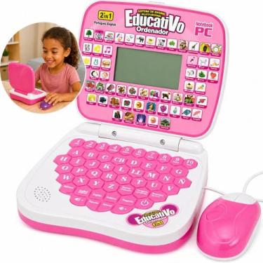 Imagem de Laptop Infantil Educativo Com Funções Interativas Luz Som Mouse Para C