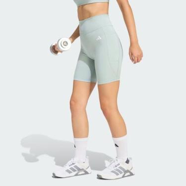 Imagem de Shorts Adidas Optime Essentials F7in Feminino Verde, M