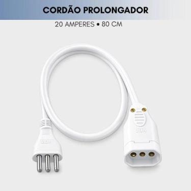 Imagem de Cordão Prolongador para Air Fryer forno 20 amperes reforçada branco 80