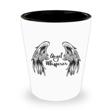 Imagem de Vidro de shot Angel Whisperer - Presentes Angel Whisperer - Copo de shot de cerâmica divertido