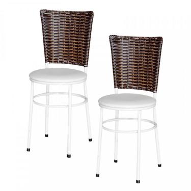 Imagem de 2 Cadeiras Brancas Para Cozinha Hawai Cappuccino Cor: Branco