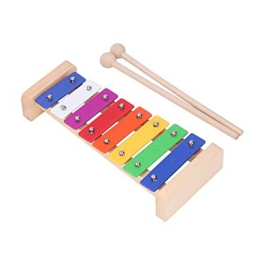 Imagem de Glockenspiel Profissional, Percussão Cromática 8 Notas Xilofone Madeira Educacional Barras de Alumínio para Presentes