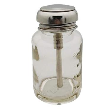 Imagem de Abbraccia Dispensador de líquido push down, frascos de vidro vazios para dispensar líquidos em bolas de algodão, cotonetes, escovas e toalha de unhas – 80 ml
