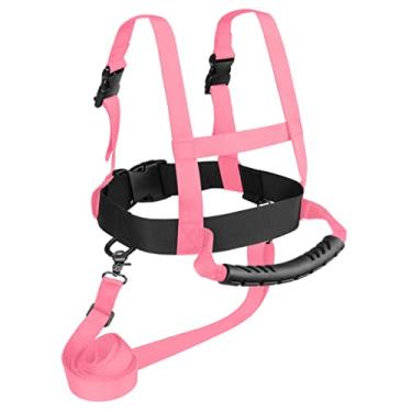 Imagem de Newmind Arreio de ombro para esqui infantil, correia de esqui, arnês para treinamento de esqui, skate, arnês de treinamento de patinação, frente copilot para crianças - rosa