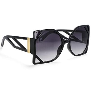 Imagem de Óculos de sol de luxo quadrado de armação grande moda feminina sombras oco superdimensionadas UV400 óculos vintage, 1, z